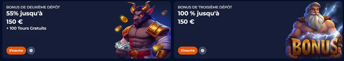 Nine Casino bonus de deuxième et troisième dépôt avec jusqu’à 150 € et tours gratuits