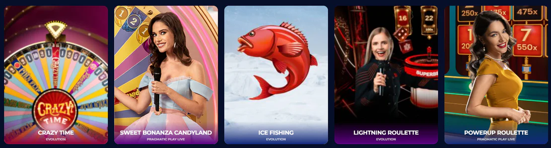 Nine Casino jeux de casino en direct avec Crazy Time, Sweet Bonanza CandyLand, Lightning Roulette et PowerUP Roulette